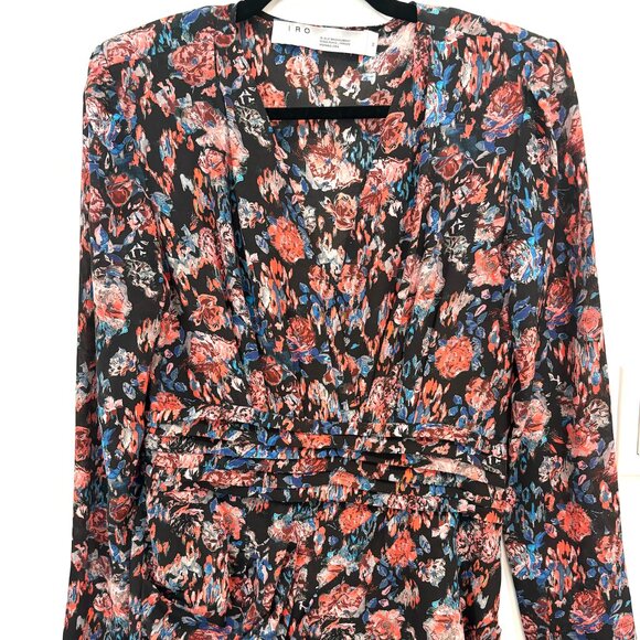 IRO Silk Faux Wrap Dress (Sz 40) - Picture 2 of 8